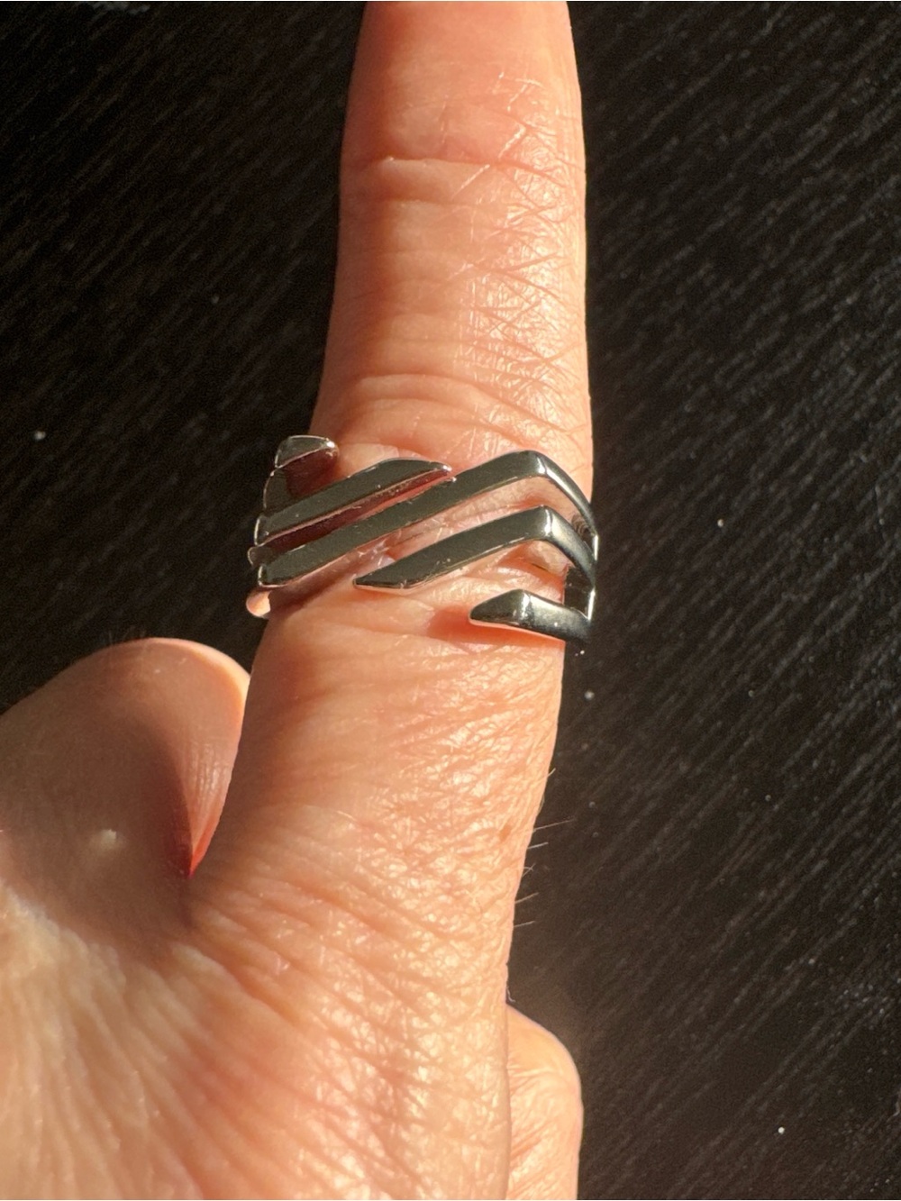 Silver Open Chevron Band Ring - Women Jewelry